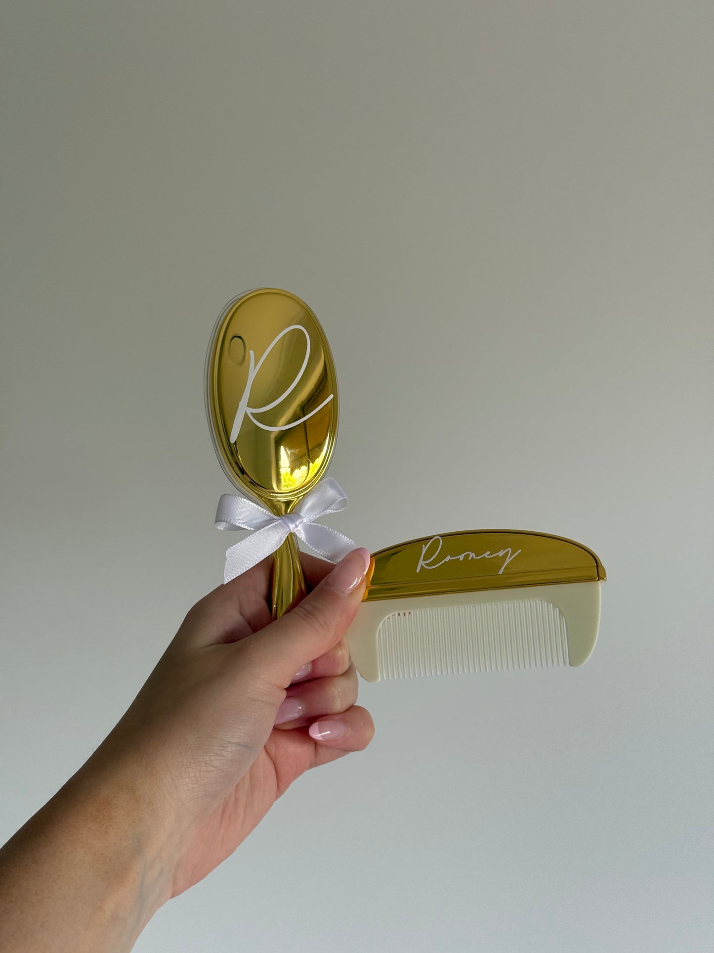 Gold/Silver Plated Baby Brush & Comb Set