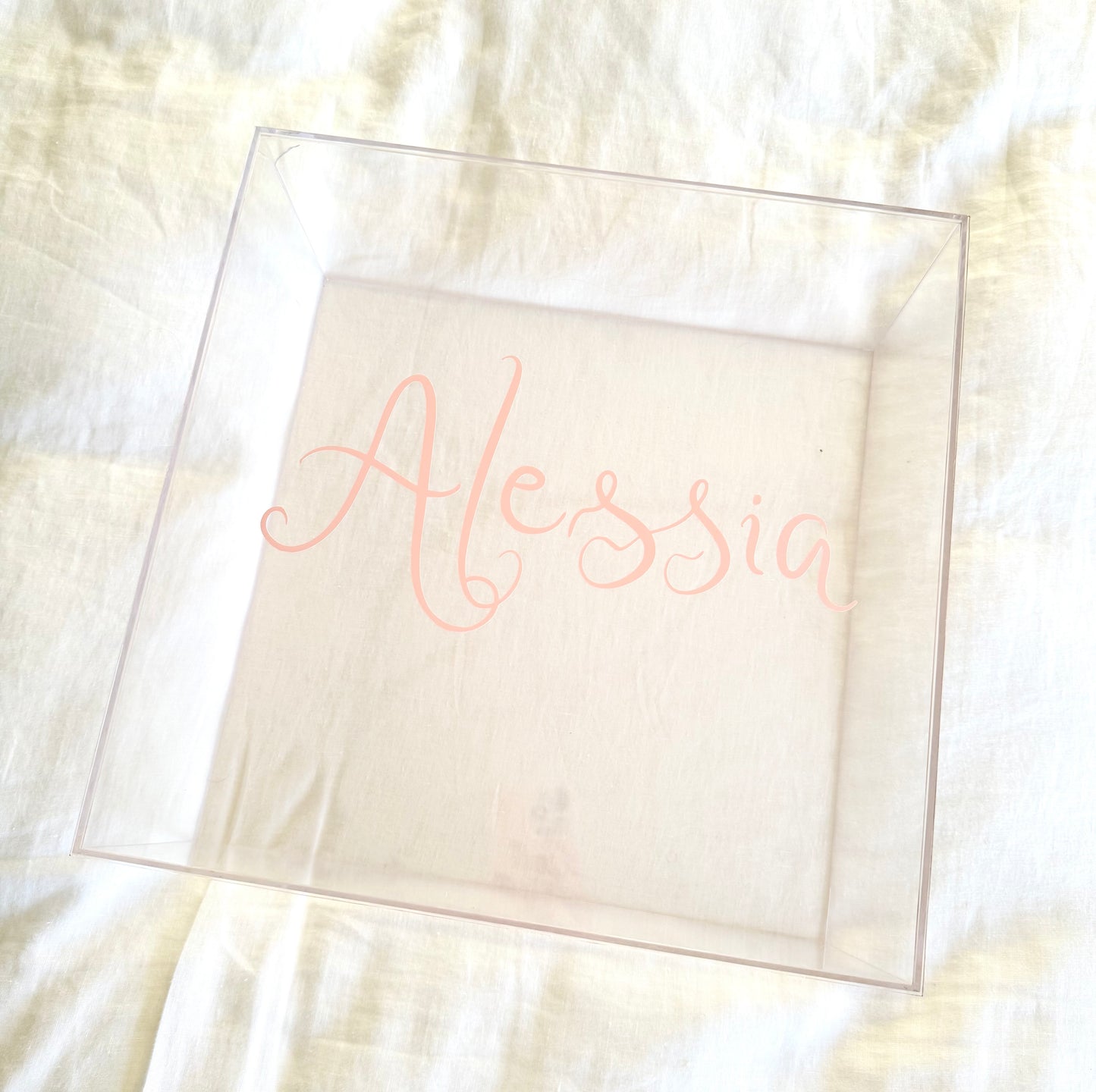 Acrylic Keepsake Box - Vinyl Name