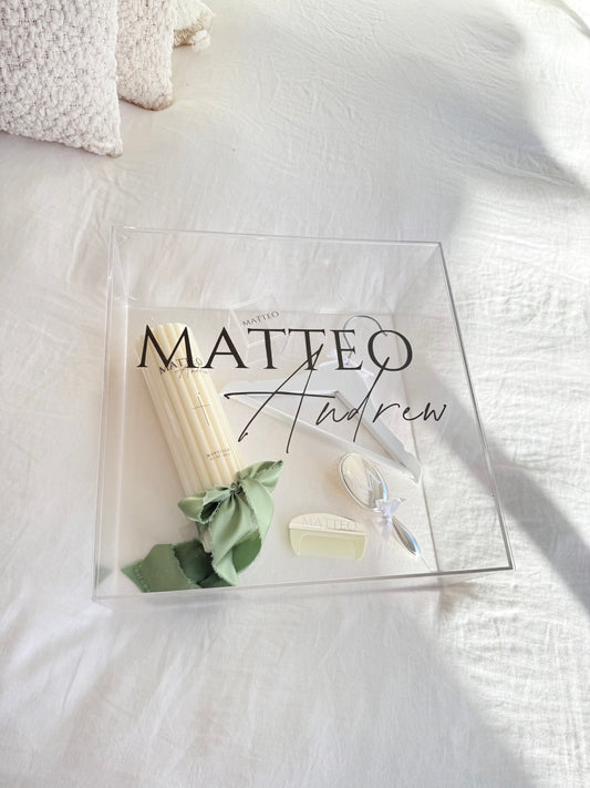 Acrylic Keepsake Box - Vinyl Name