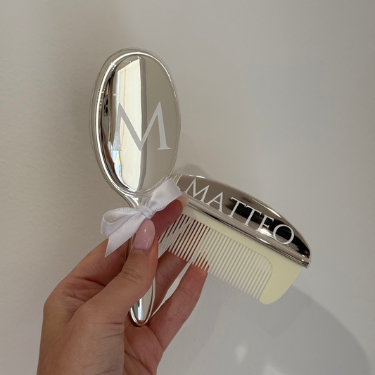 Gold/Silver Plated Baby Brush & Comb Set