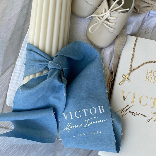 Calico Tie Baptism Candle