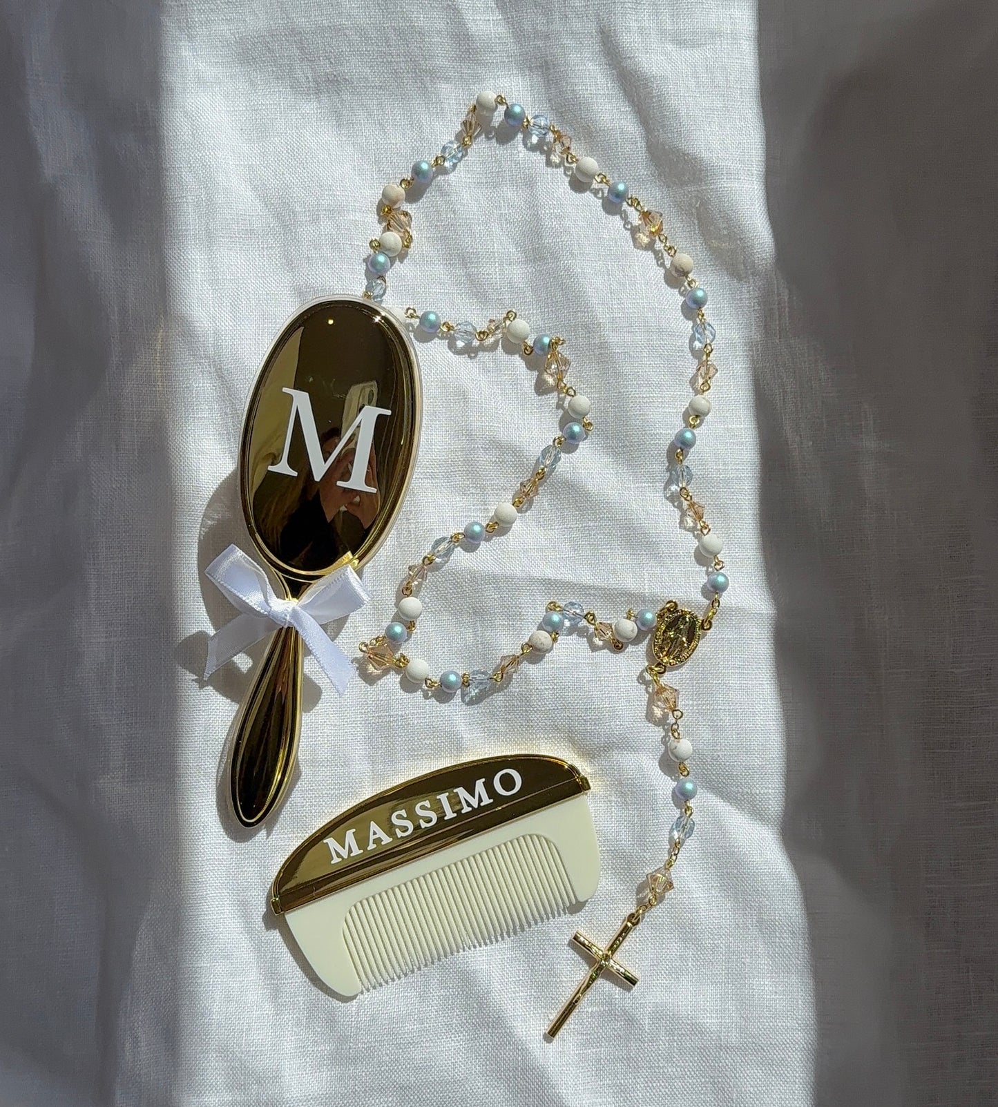 Gold/Silver Plated Baby Brush & Comb Set