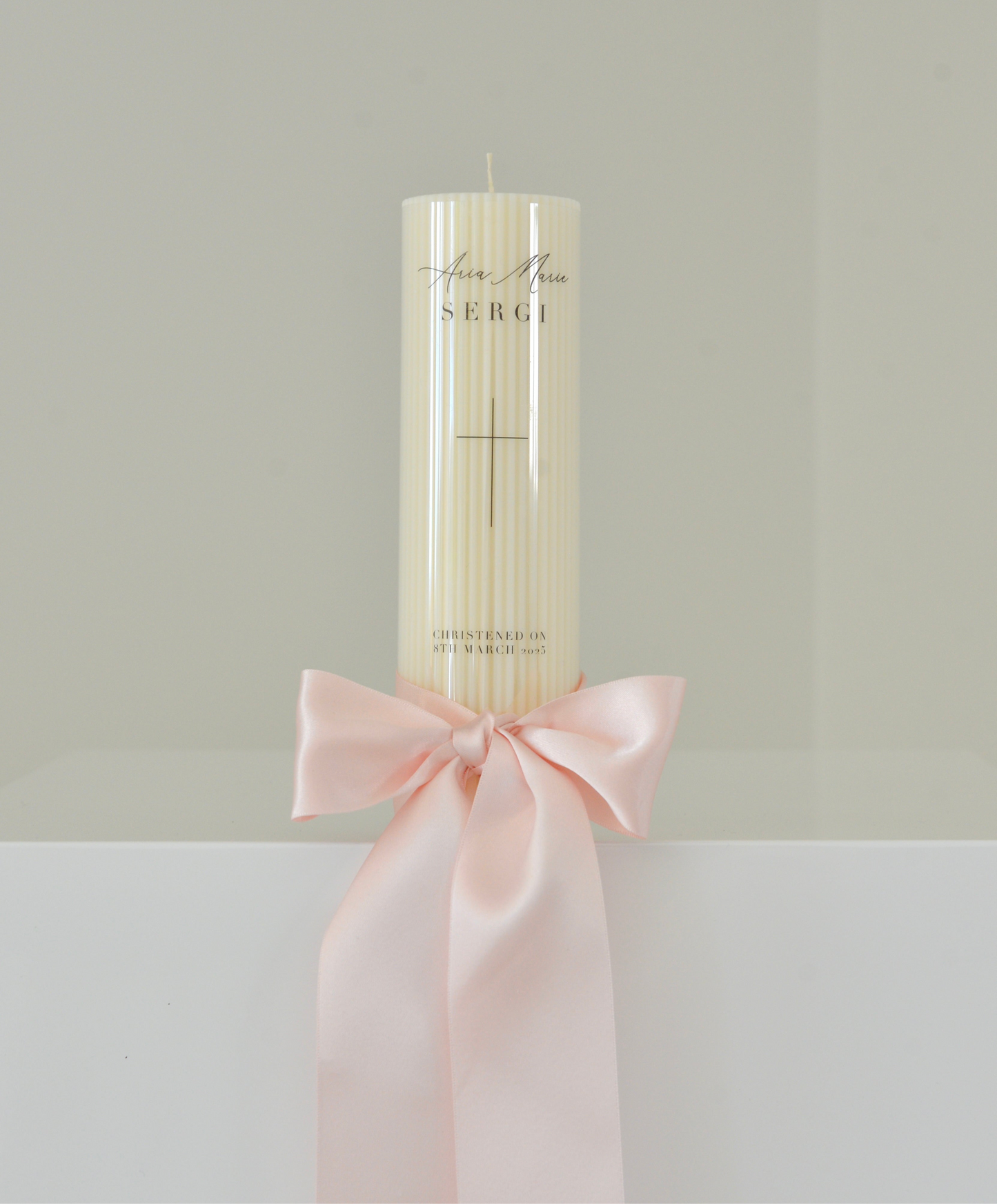 Ribbed Baptism Candle