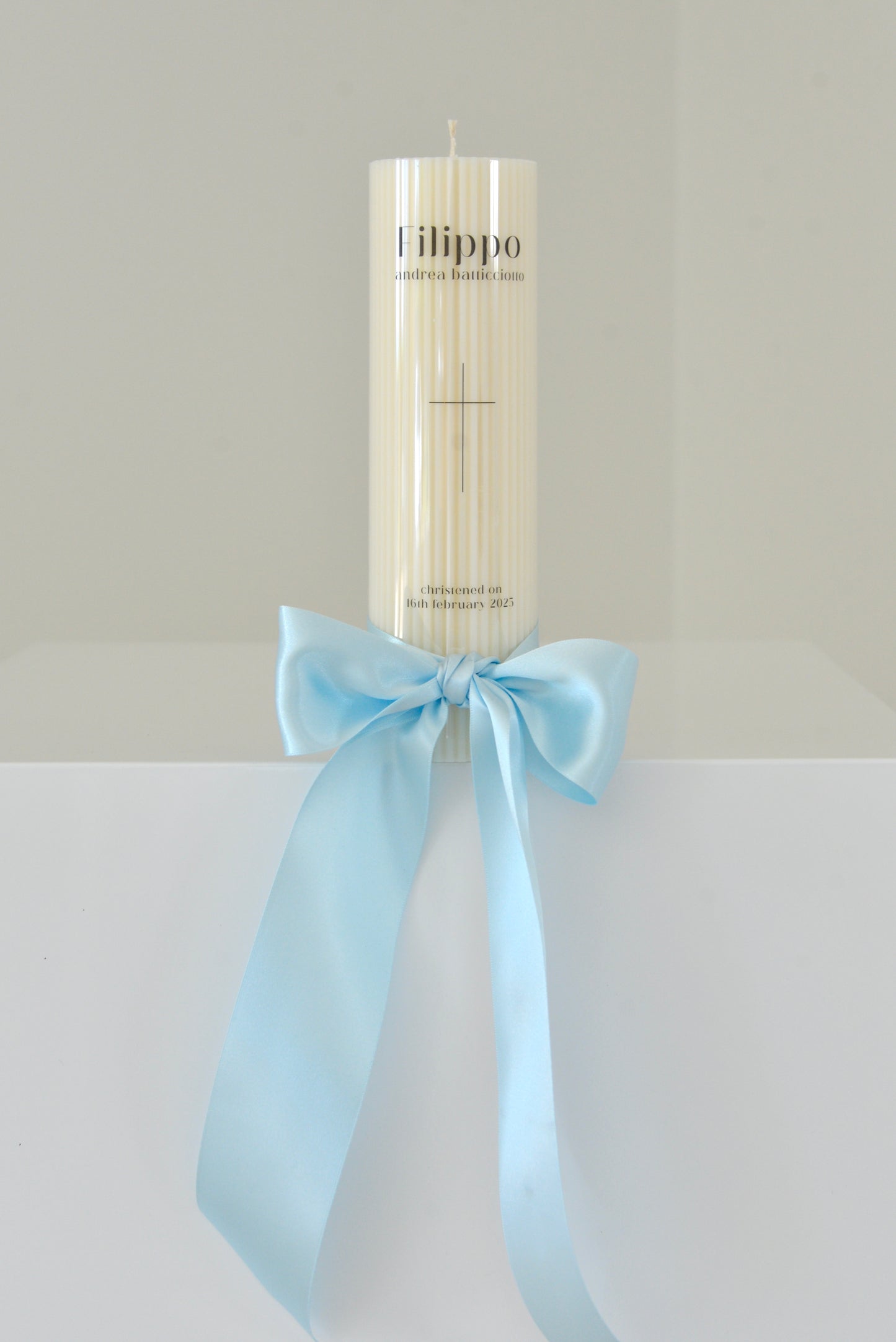 Ribbed Baptism Candle