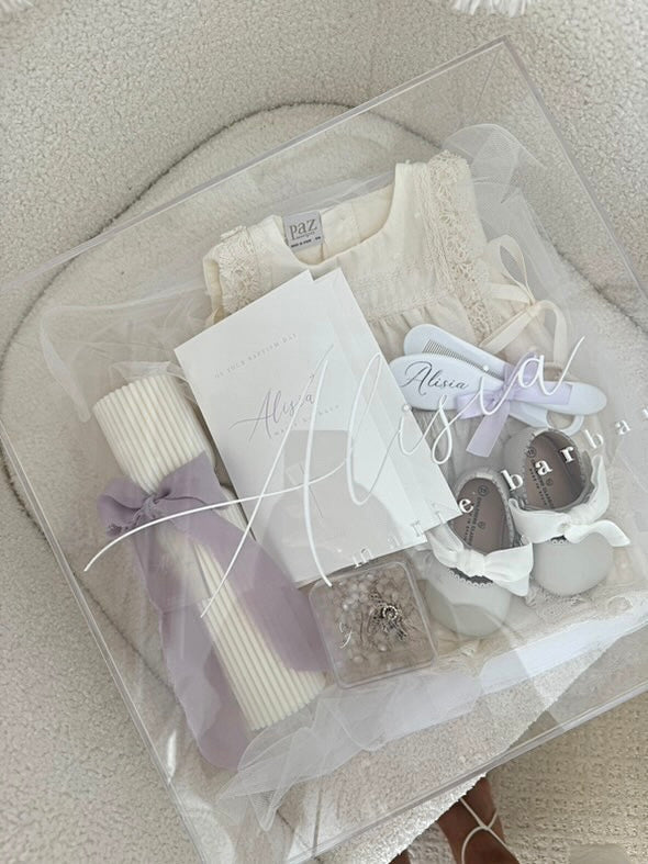 Hourglass Baptism Candle With Tag
