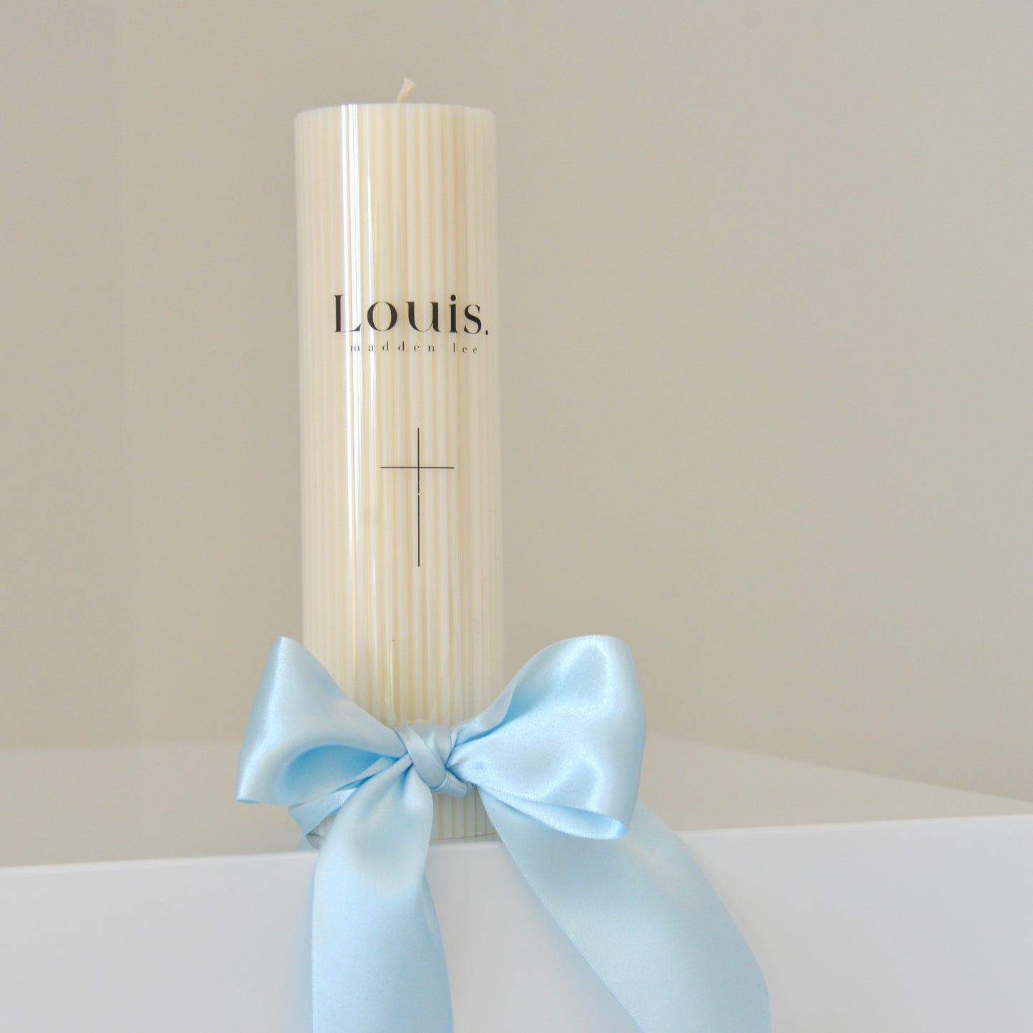 Ribbed Baptism Candle