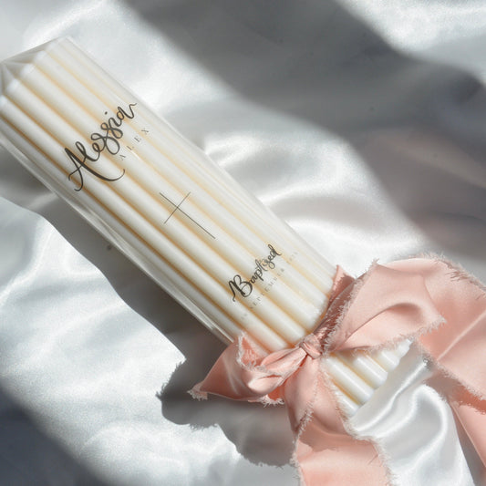 Large Ribbed Baptism Candle