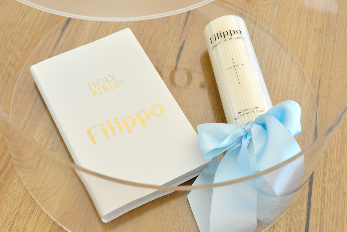 Ribbed Baptism Candle