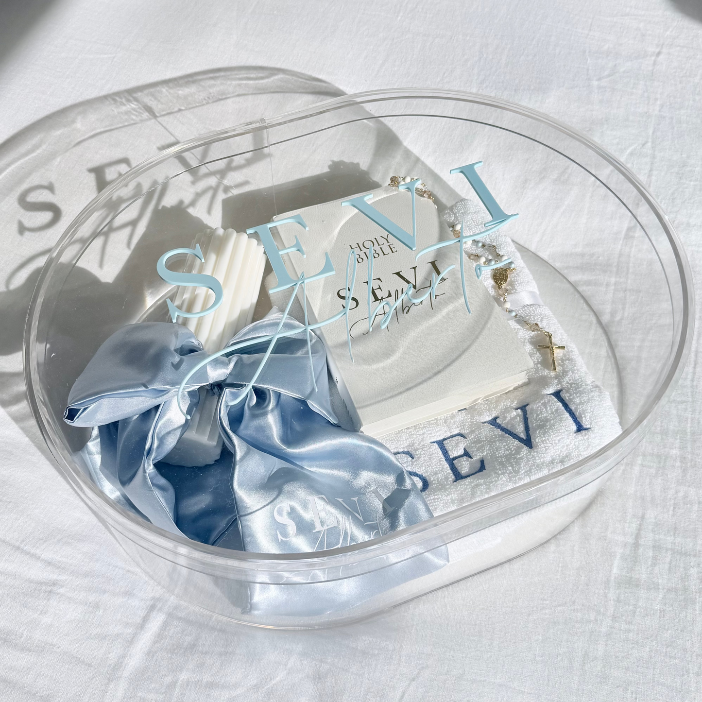 Oval Acrylic Keepsake Box - Acrylic Name