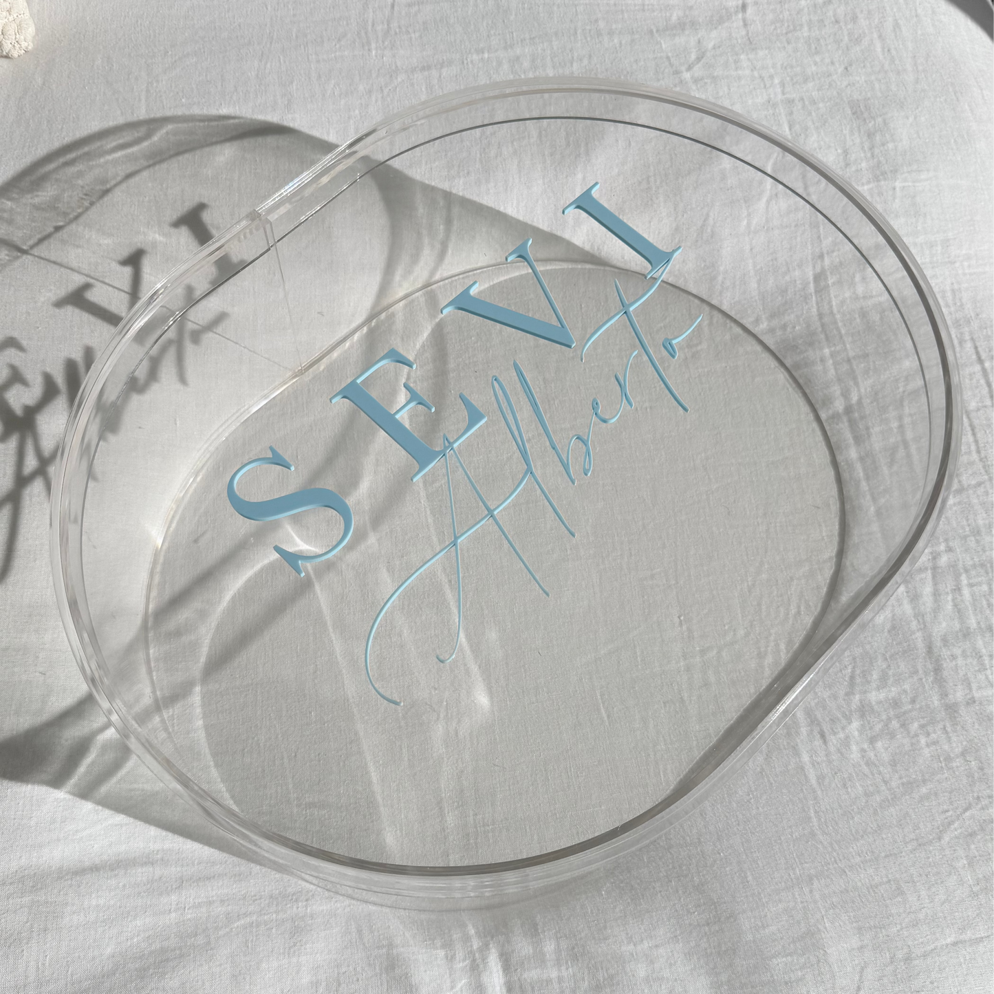 Oval Acrylic Keepsake Box - Acrylic Name