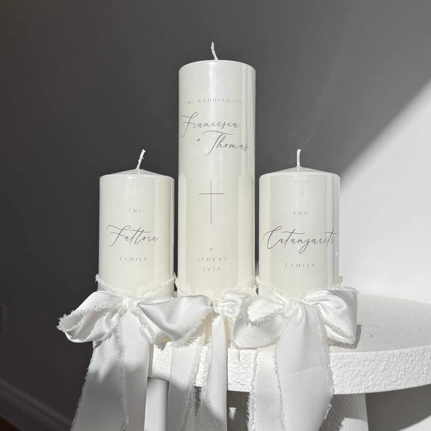 Classic wedding candle set